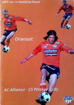AC Allianssi - CS Petange UEFA Cup official match programme (14.07.2005)
