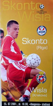 Skonto Riga - Wisla Cracow Champions League qualification match (25.07.2001) programme