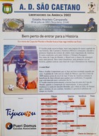  AD Sao Caetano - CA America, Copa Libertadores semifinal (9.7.2002) official match programme