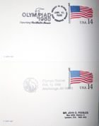 2 FDC postcards of XV Winter Olympic Games Calgary 1988 (USA)