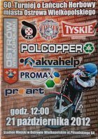 60th Coat of arms tournament of the city of Ostrów Wielkopolski speedway official programme (21.10.2012)  