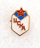 CSKA Moscow, shield with a red star on a blue background badge (USSR, lacquer)