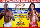 Evander Holyfield - Lennox Lewis Heavywight Championship fight, March 13, 1999 Madison Square Garden big poster