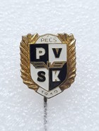 Pecsi VSK badge with wreath (Hungary, lacquer)