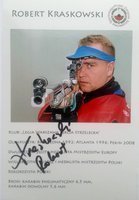 Photo with autograph Robert Kraskowski, shooting (Polish Olympian Barcelona 1992, Atlanta 1996, Beijing 2008)