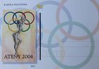 Postcard showing the Athens Olympic Games 2004 postage stamp