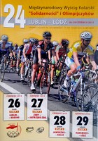 Program of the 24th International Cycling Race of Solidarity and Olympians (2013)