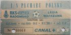 RKS FAMEG Radomsko - Legia Warszawa Polish Cup (10.11.2001) match ticket blue version