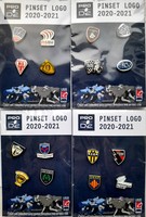 Set of 16 Ligue Nationale Rugby Pro D2 2020-2021 badges (official product)