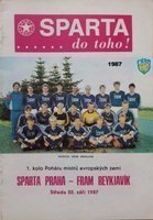 Sparta Prague – Fram Reykjavik Champions Cup official programm (30.08.1987) 