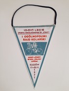 The 10th anniversary of Sport Union Start of disability sport. 1st National Cycling Rally (Sulejów, 1971) pennant