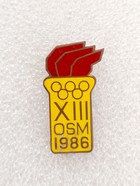 The 13th Polish Youth Spartakiad 1986 badge (PRL, enamel)