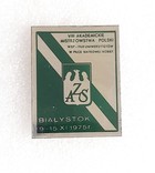 The 8th WSP Polish Academic Volleyball Championship for women, Białystok, November 9-15, 1975 badge (lacquer)