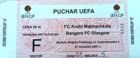 Ticket FC Anzhi Makhachkala - FC Glasgow Rangers UEFA Cup match (27.09.2001, Warsaw)