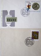 Two FDC Envelopes of Olympic Games Mexico 1968 (Poland)