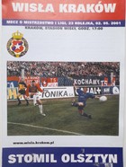 Wisla Cracow - Stomil Olsztyn, I league offiicial match programme (2.5.2001)