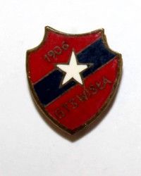 GTS Wisla Cracow with navy blue strip badge (enamel) | Badges \ Poland