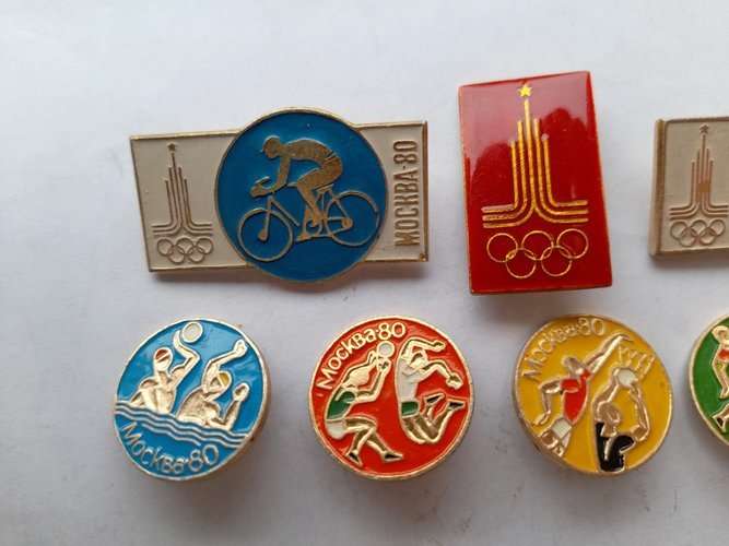 Olympic Games Moscow 1980 set of 8 badges | Badges \ Commemorative ...