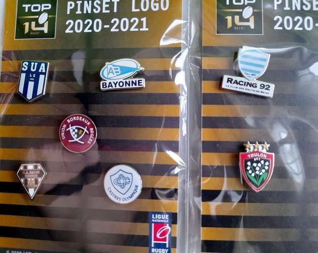 Set of 14 Ligue Nationale Rugby Top 14 badges (official product ...