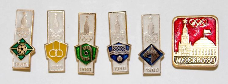 The Olympic Games Moscow 1980 (six items) | Badges \ Commemorative ...