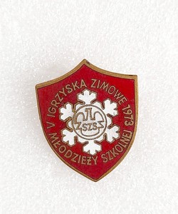  5th Winter Games for School and Student Youth 1973 badge (enamel)