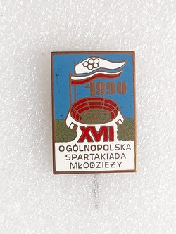  XVII National Polish Youth Spartakiad 1990 badge (enamel)