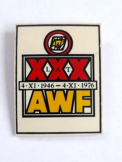 30th Anniversary of Wroclaw Academy of Physical Education badge (plastic)