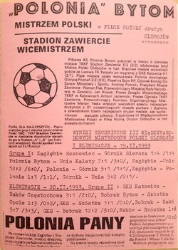 3rd Polish Veterans Indoor Football Championship (Zawiercie, February 19-21, 1993) official programme