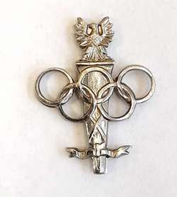 Badge Polish Olympic Fedaration (Polish NOC - old) silver plated