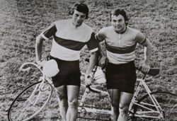 Benedykt Kocot and Andrzej Bek (cycling track) - The Bronze medalists of World Championship 1974 (tandem) postcard