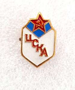 CSKA Moscow, shield with a red star on a blue background badge (USSR, lacquer)