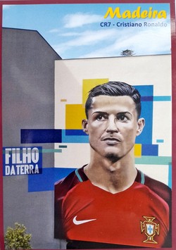 Cristiano Ronaldo CR7 mural (Madeira) postcard