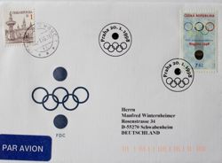 FDC Envelope Winter Olympic Games Nagano 1998 (Czech Republic)