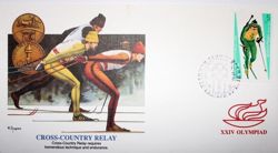 FDC Envelope with stamp of XV Winter Olympic Games Calgary 1988 (Bulgaria)