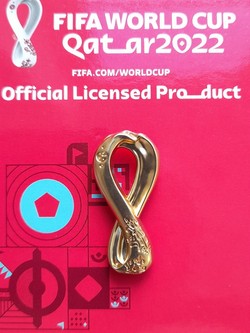 FIFA World Cup Quatar 2022 logo golden plated badge (Official Licensed Product)