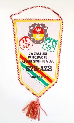 For services to development of Academic Sport Club Bialystok pennant