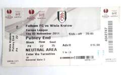 Fulham FC - Wisla Cracow, UEFA Europa League match (3.11.2011) ticket