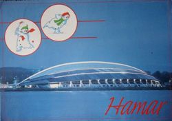 Hamar Olympic Hall postcard