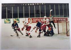 Ice hockey match Poland - Yugoslavia (December 1996) press photo