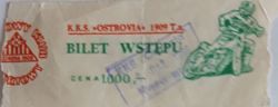 KKS Ostrovia Ostrów Wielkopolski speedway ticket (29.10.1989)