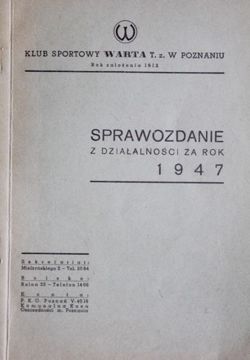 KS Warta Poznan. Report of 1947 year