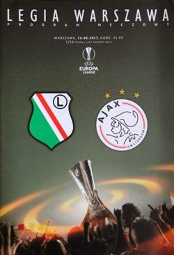 Legia Warsaw - AFC Ajax UEFA Europa League match programme (16.02.2017)