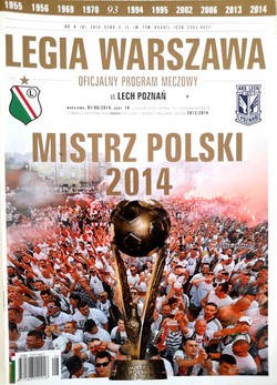 Legia Warsaw - Lech Poznan, T-Mobile Ekstraklasa (1.6.2014) official match programme