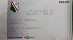 Legia Warszawa - Rosenborg Trondheim Europa League (23.08.2012) match ticket