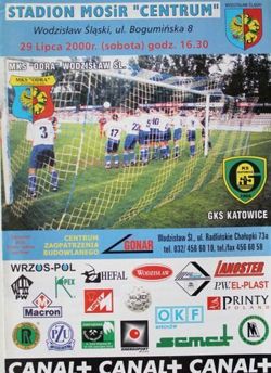 MKS Odra Wodzislaw Slaski - GKS Katowice I league (29.07.2000) official programme