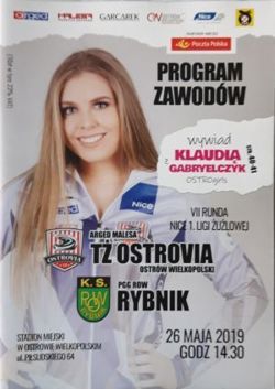Ostrovia Ostrów Wielkopolski - ROW Rybnik Nice I speedway league official programme (26.05.2019)  