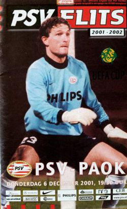 PSV Eindhoven - PAOK FC UEFA Cup official match programme (06.12.2001)