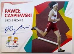 Pawel Czapiewski (athletics) photo with original autograph