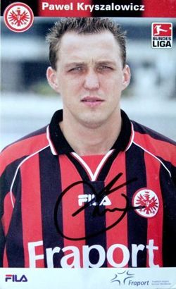 Photo Pawel Kryszalowicz (Eintracht Frankfurt) with original autograph