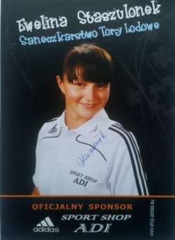 Photo with original autograph Ewelina Staszulonek (luge)